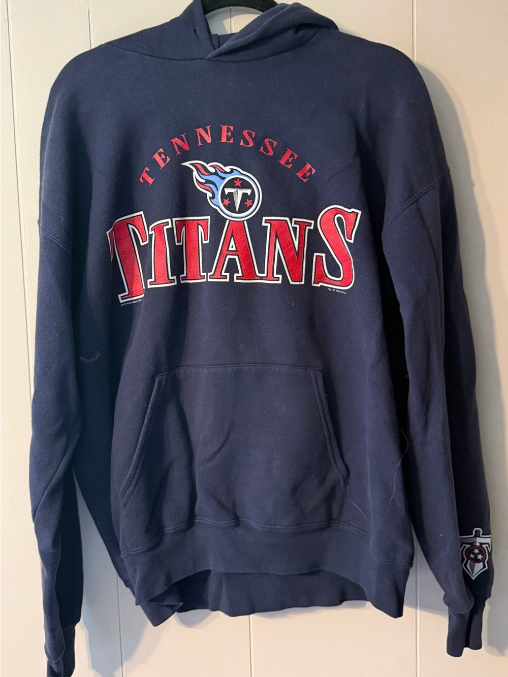 Vintage 1999 Tennessee Titans Lee Sport Hoodie NFL Football Sweatshirt Mens L